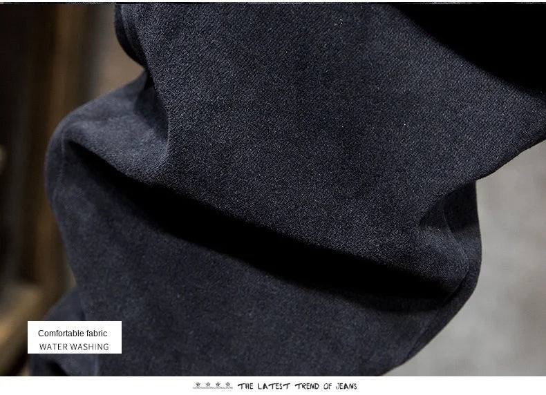 Spring Autumn 2022 New Drawstring Elastic Waist Denim Jeans Men's Slim Feet Pants Korean Fashion Casual Pants Harem Baggy Jeans