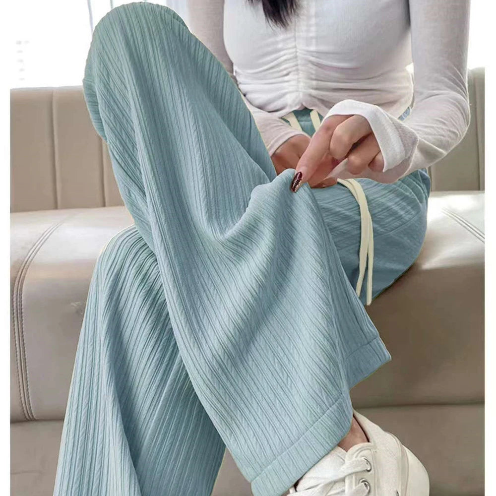 2023 New Spring And Winter Wide-leg Jeans Women Loose Straight Leg All Draped Trousers Students High-waisted Nine-point Pants