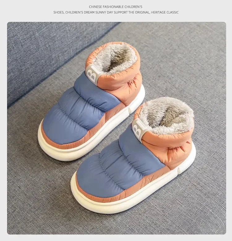 Bottes de neige pour hommes et femmes, chaussures d'hiver confortables et épaisses en coton, imperméables et antidérapantes, chaussures plates décontractées pour l'extérieur