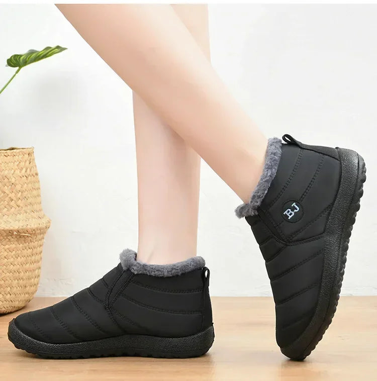 Waterproof Winter Boots for Women New Plush Snow Boots Women Ankle Boots Warm Black Couple Cotton Couples Platform Shoes