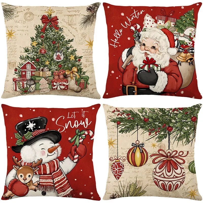 45cm Christmas Decorations Christmas Cushion Cover Pillowcase 2024 for Home Ornament Xmas New Year Christmas Decor 2025 home