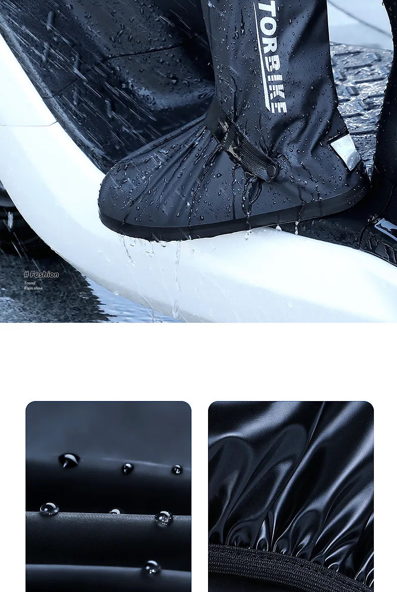 Adult Waterproof Shoe Covers Outdoor Travel Rainproof Shoe Covers Bandage Style Thickened Non-slip Rain Boots Covers