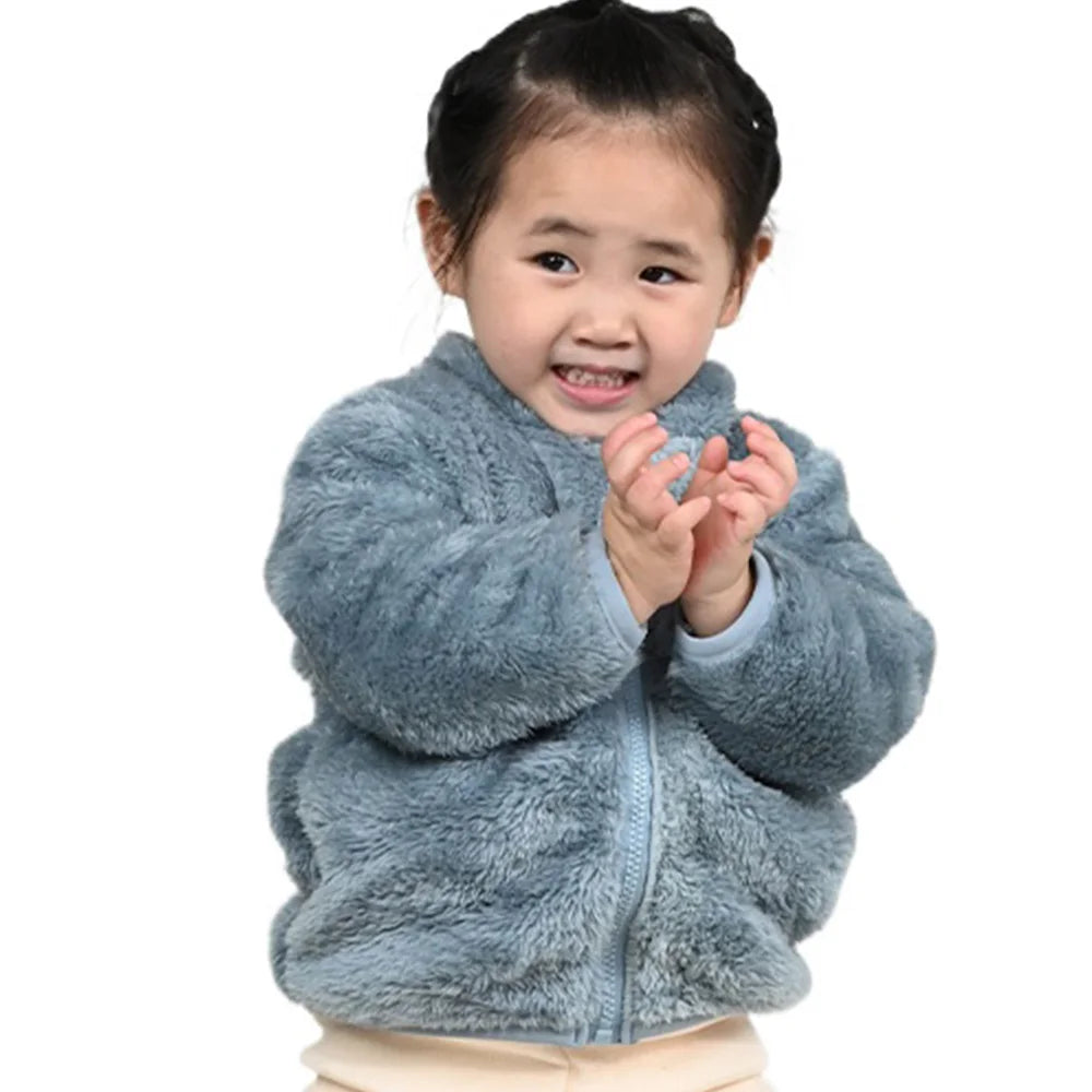 Autumn Winter Children's Coats Double Sided Velvet Outerwear Baby Warm Clothes Children Thermal Fleece jacket Boys Girls Coat