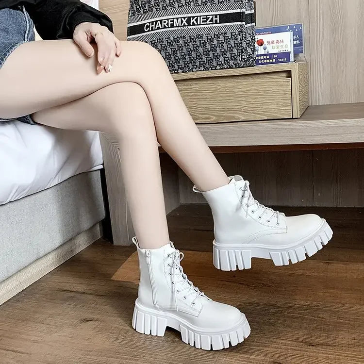 Women Leather Face Boots Outdoor Walking Shoes Comfort Soft Soled Boots Casual Female Shoes Mujer Zapatillas Para Hombre