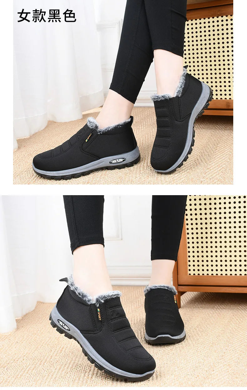Winter Snow Boots Men Casual Slip on Ankle Boots Warm Fur Comfortable Sneakers Non-slip Botas Men Shoes Zapatos Hombre2024