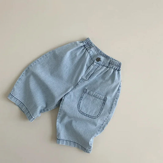 Pantalones vaqueros finos para niños de 1 a 5 años, primavera y verano, holgados e informales, a la moda, para niñas.