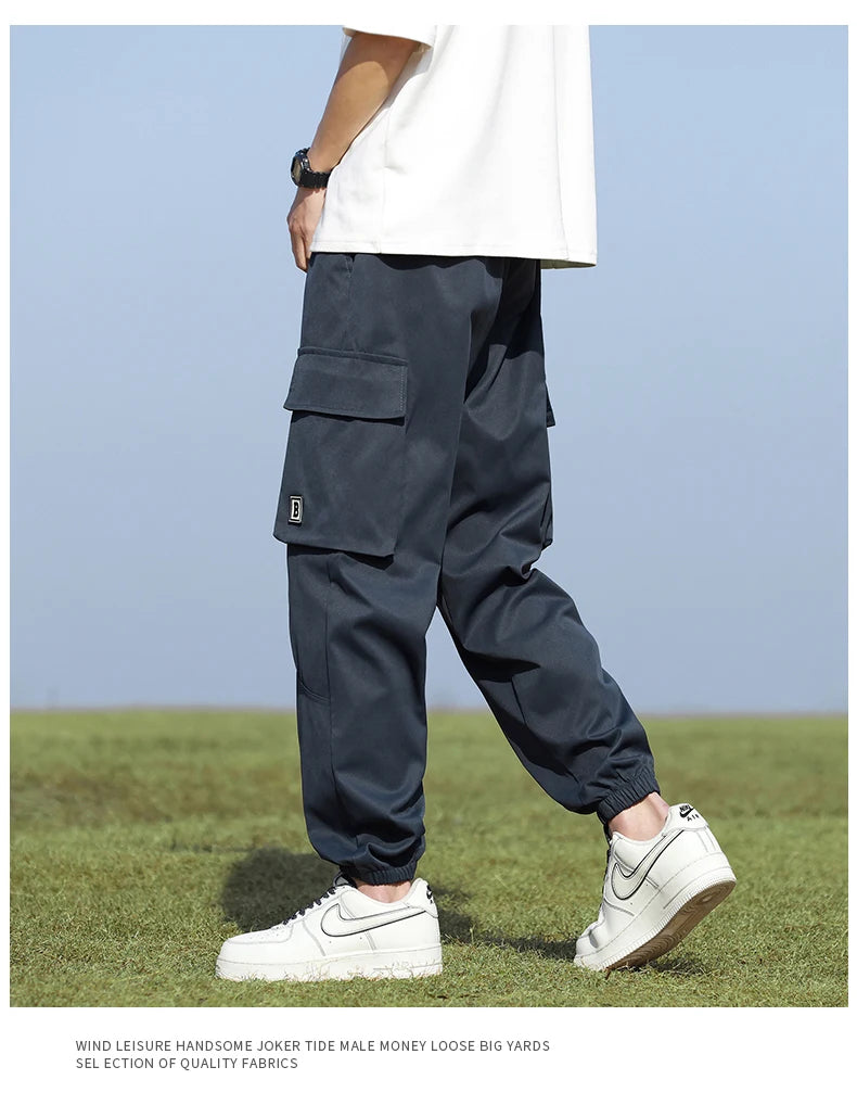 Youth Fashion Trend High-quality Outdoor Sports Leisure Workwear Long Pants Comfortable Breathable Leg Tied Straight Leg Pants