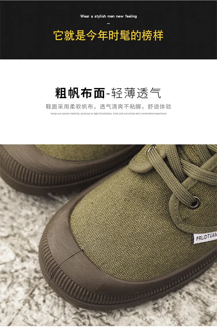 Nouvelles bottes montantes tendance pour hommes, confortables et décontractées, idéales pour l'extérieur, la jungle et l'alpinisme. Bottes à plateforme larges.