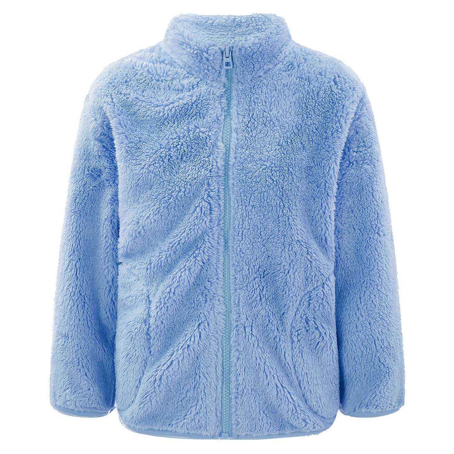 2022 Autumn Winter Girls Boys Casual Soft Warm Long Sleeve Coat Baby Kids Children Fleece Jacket Plush Zipper Closure Outerwear