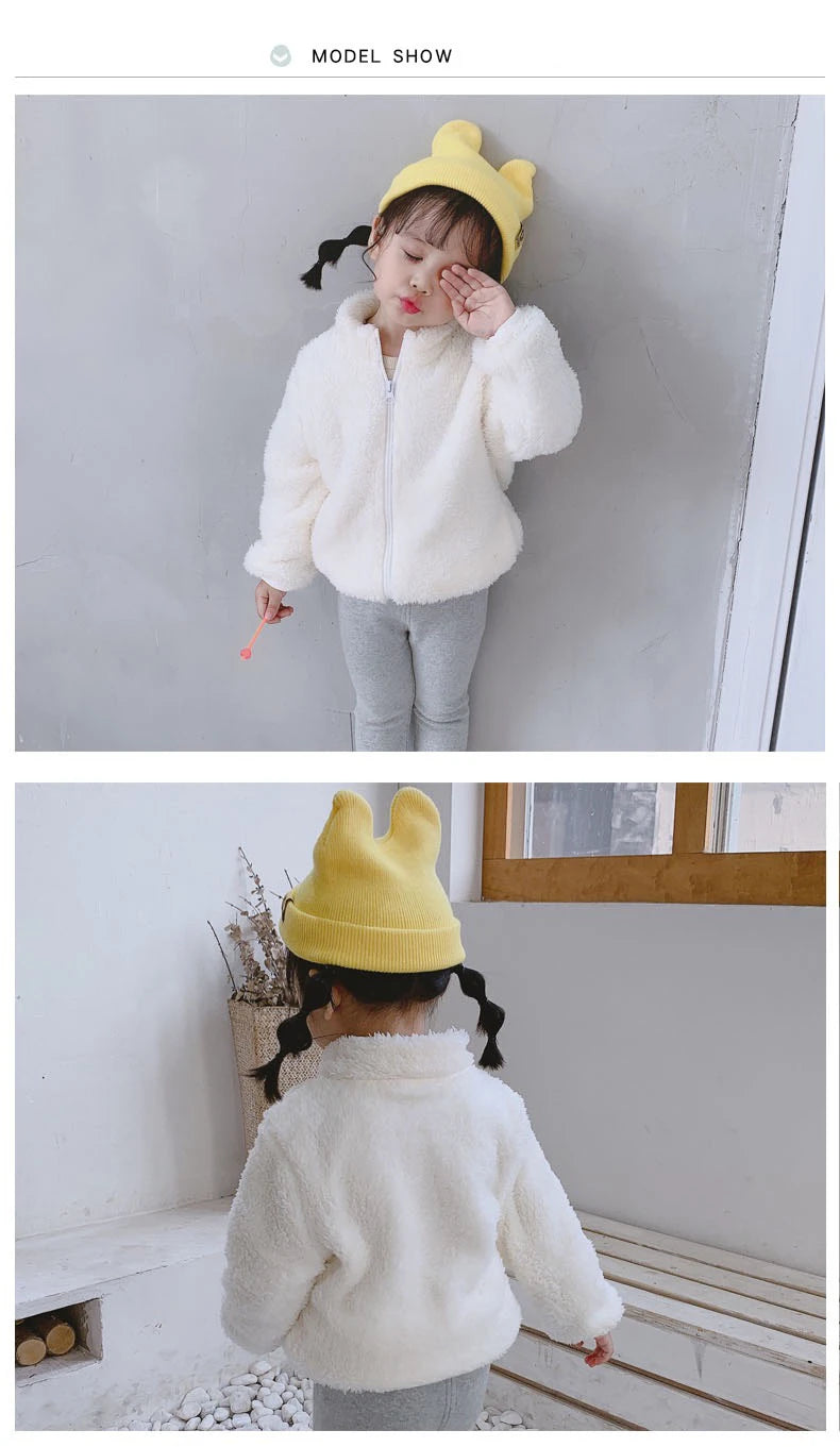 1pcs Boys Girls Autumn Coat Children Winter Thermal Fleece Jacket Kids Coats Double Sided Velvet Outerwear Baby Warm Clothes