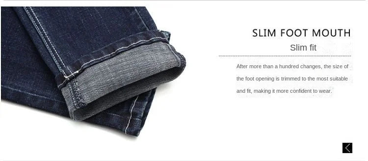 Pantalones vaqueros de diseño de primavera y otoño para hombre, estilo coreano, estilo boy friend, de algodón, elásticos, ajustados e informales.