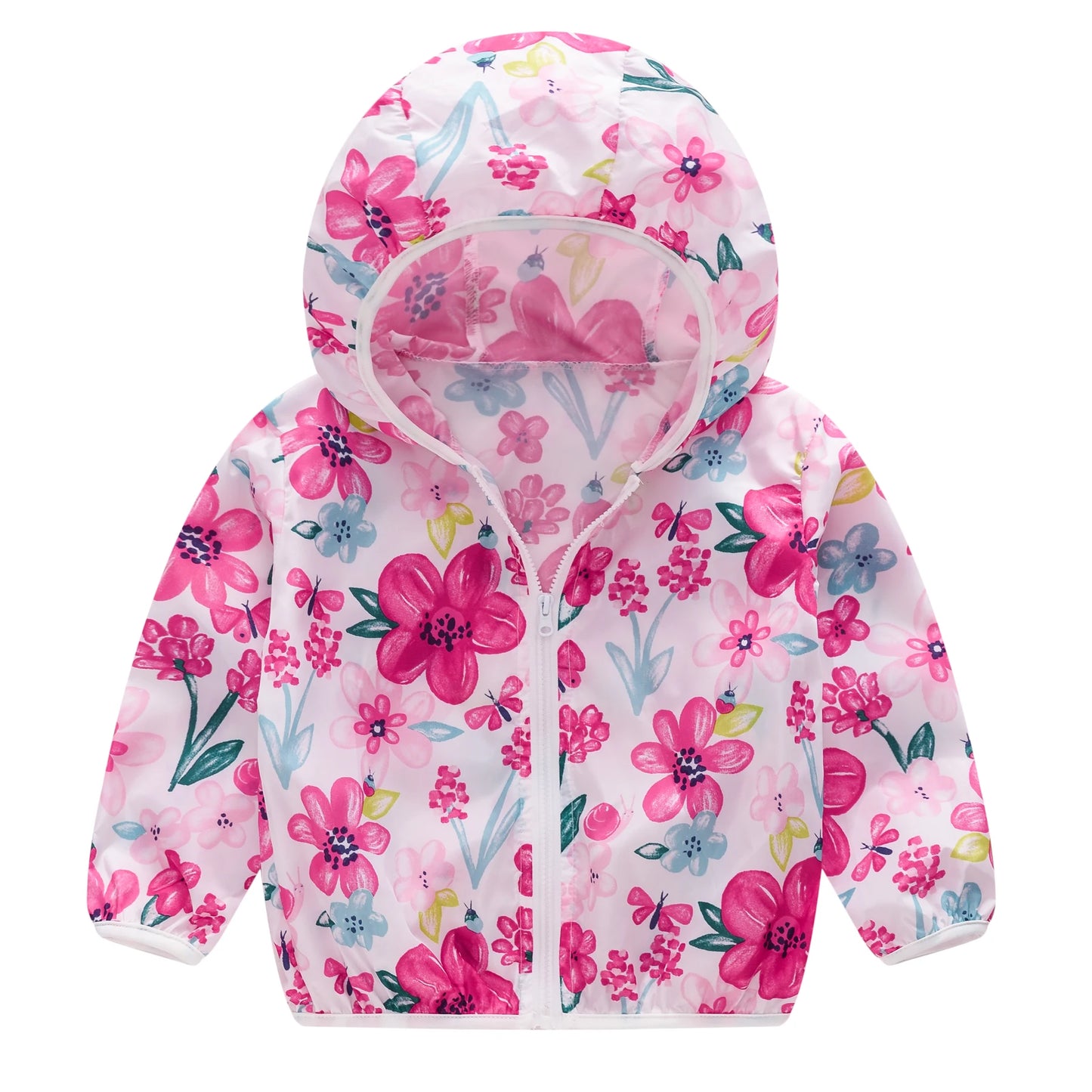 Cool and fashionable all kinds of lovely hooded jackets sunscreen printed jackets colorful children's animal printed sunscreen j