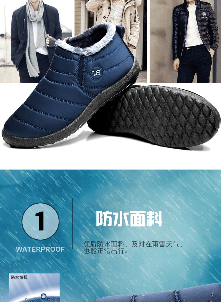 Boots Men Snow Outdoor Mens Shoes Men's Winter Boots Hiking Ankle Boots Waterproof Men Shoes Work Shoes Footwear