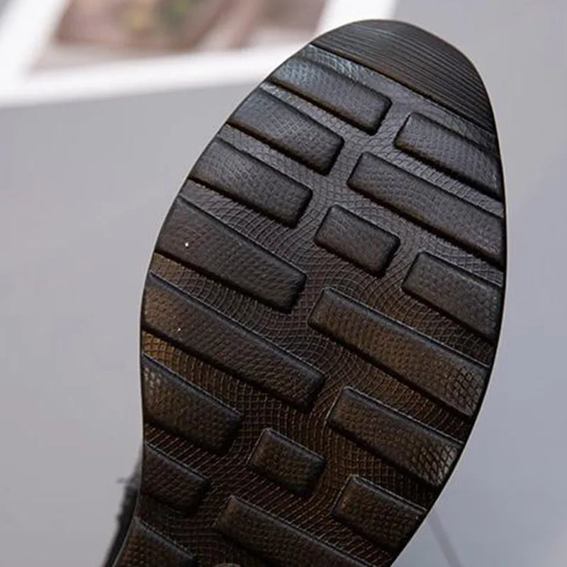 SyfIyno New Women's Fashion Winter Shoes Women's Warm Boots Girls' Platform Snow Shoes Women's Wedge High Heels Large Size 35-43