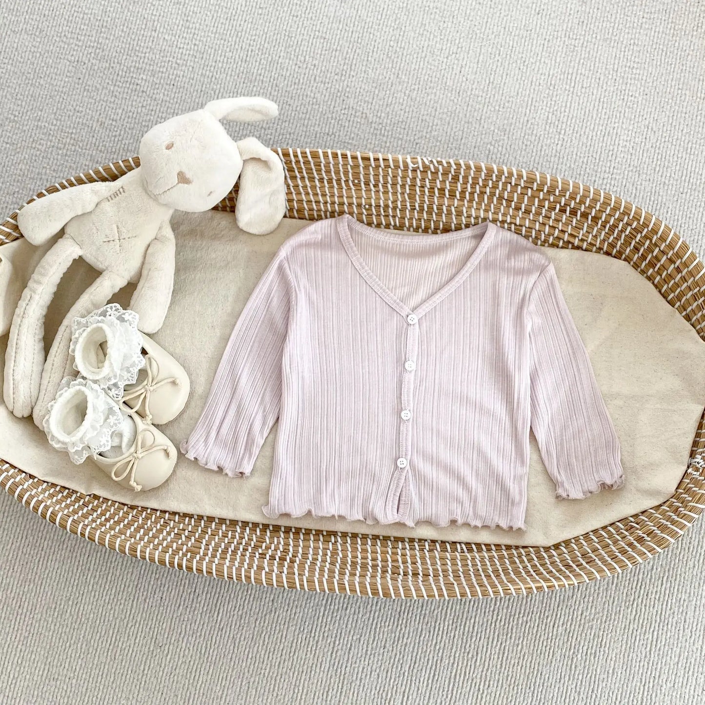 Summer Kids Girls Coat Sun Protection Solid Color Light Thin Children Girls Jacket Breathable Air-condition Ear Edge Cardigan