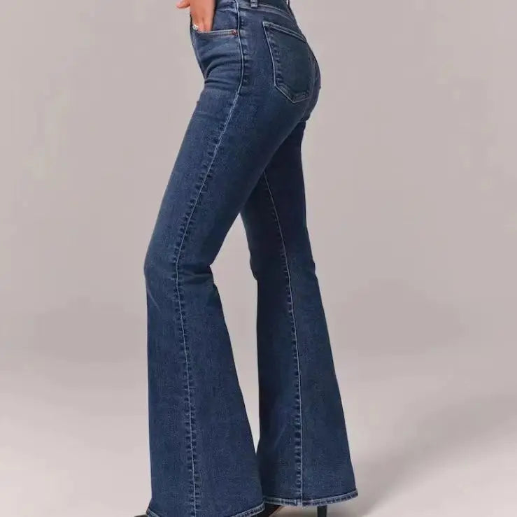 Pantalones vaqueros acampanados para mujer, de mezclilla, lavados, holgados, corte acampanado, bolsillos, estilo urbano, ligeramente elásticos, lisos, largos, primavera 2024