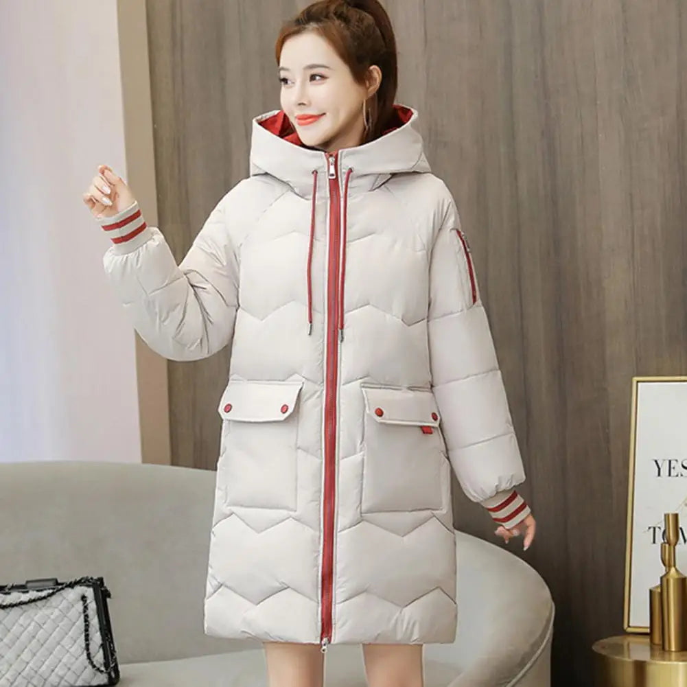 2025 New Women Long Down Cotton Jacket Korean Loose Cotton Coat Winter Thicken Warm Women Parkas Winter Female Hooded Coat