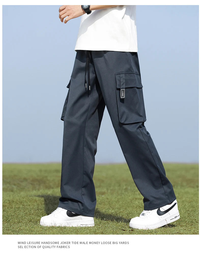 Youth Fashion Trend High-quality Outdoor Sports Leisure Workwear Long Pants Comfortable Breathable Leg Tied Straight Leg Pants