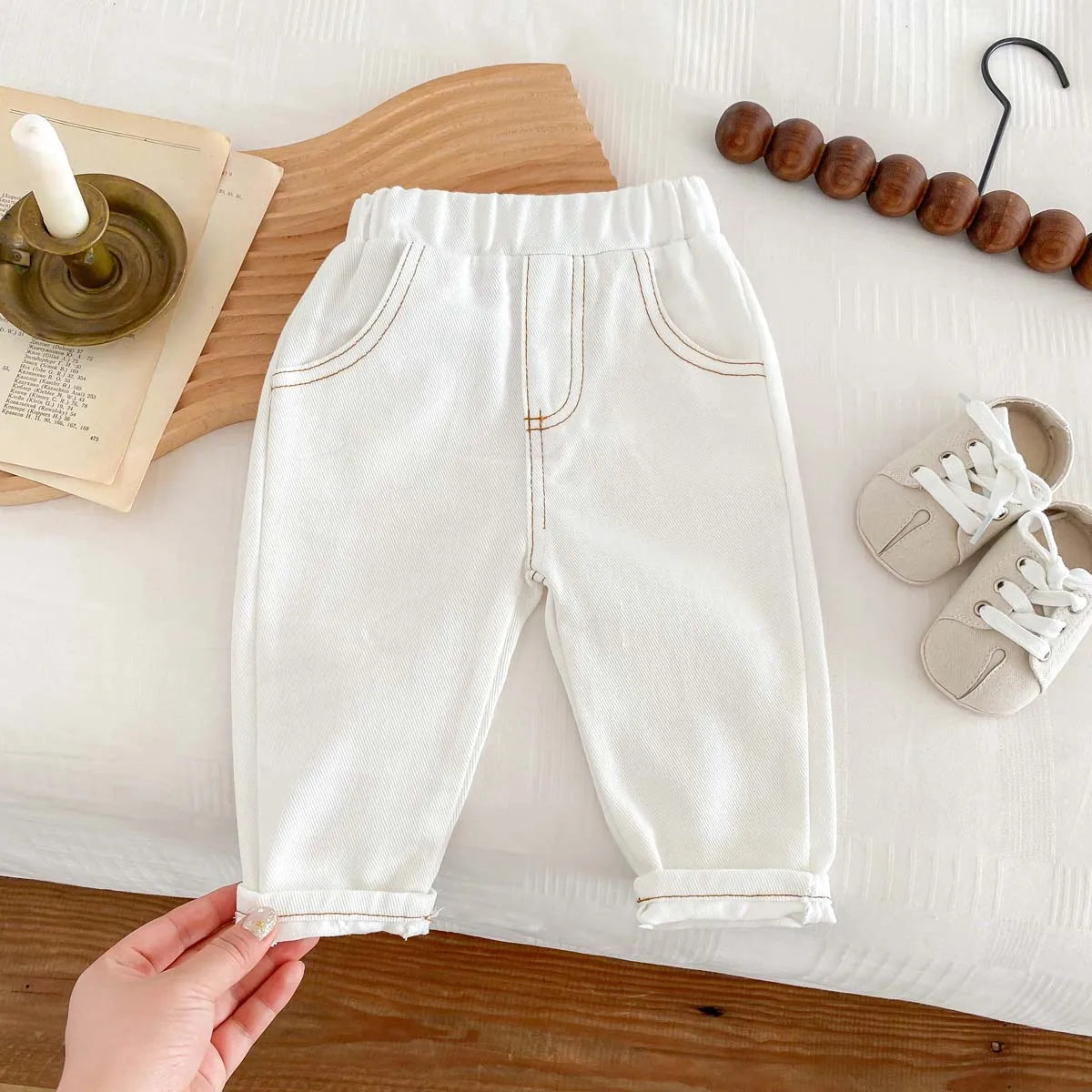 Pantalones vaqueros de moda coreana para niños, pantalones para bebés, niños y niñas, otoño, casuales, versátiles, unisex, para bebés de 1 a 6 años
