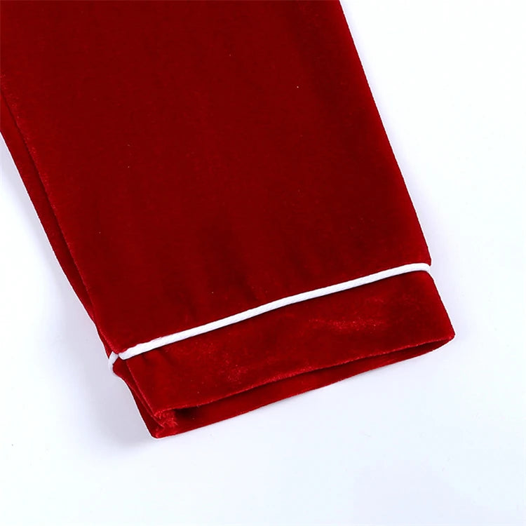 Christmas Baby Boy Girl Red Pajamas Sets For New Year Velvet Kids Family Match Pyjamas Bathrobe Outfits Children Pjs Homewear