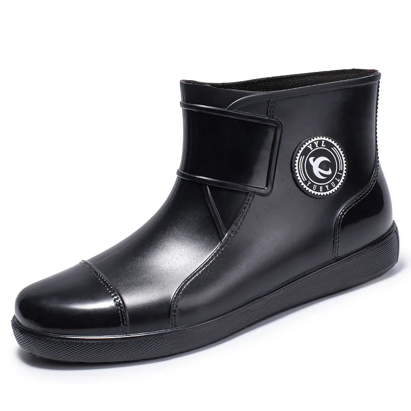 Bottes de pluie pour hommes, imperméables, antidérapantes, semelles en caoutchouc, chaussures de pluie d'extérieur pour la pêche et l'escalade