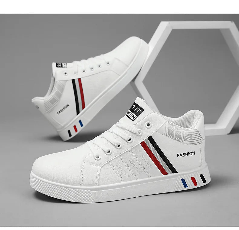 Botas altas para hombre, primavera y otoño, botines blancos transpirables, informales, con plataforma, nuevas