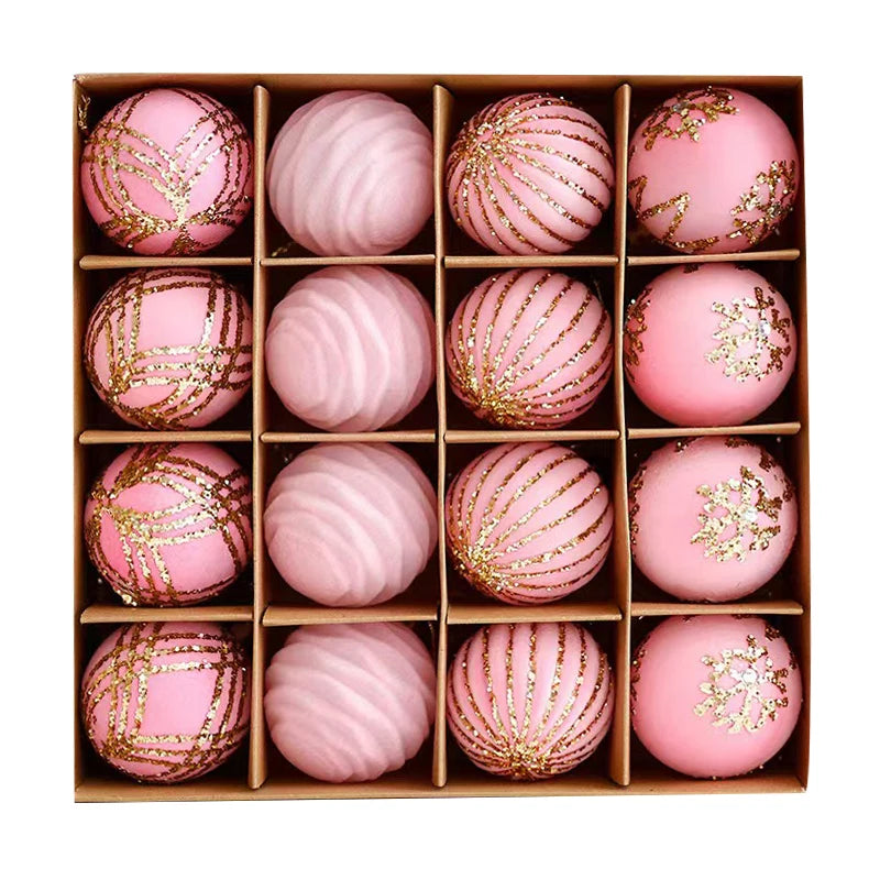 12/16 piezas de adornos navideños de bolas de color rojo vino de 6 cm, con efecto nevado, para árbol de Navidad, fiestas, Año Nuevo, esferas navideñas colgantes.