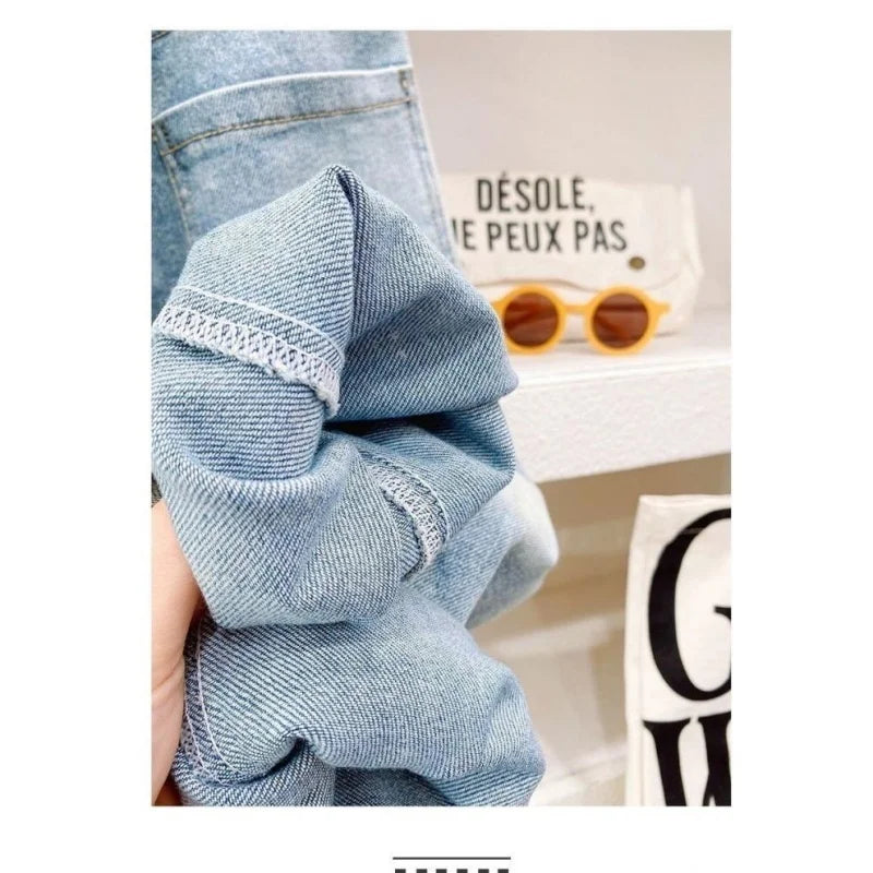 Boys Girl Hole Jeans Pants Excellent Quality Cotton New Casual Children Trousers Baby Toddler Comfortable Kids Clothes Children