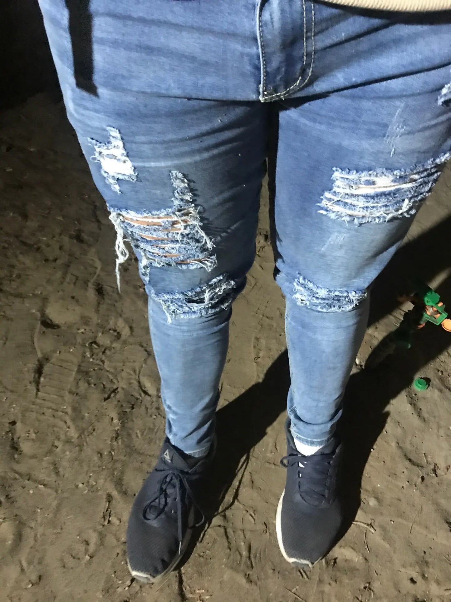 Fashion Black Ripped Skinny Jeans Men Harajuku Rip Pants Slim Jean Classic Elastic Cotton Slim Denim Male Clothing Streetwear