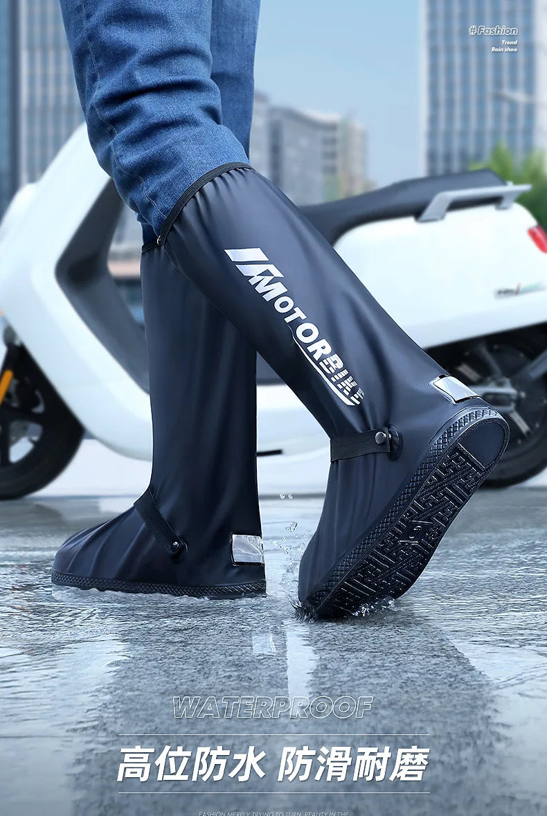 Adult Waterproof Shoe Covers Outdoor Travel Rainproof Shoe Covers Bandage Style Thickened Non-slip Rain Boots Covers