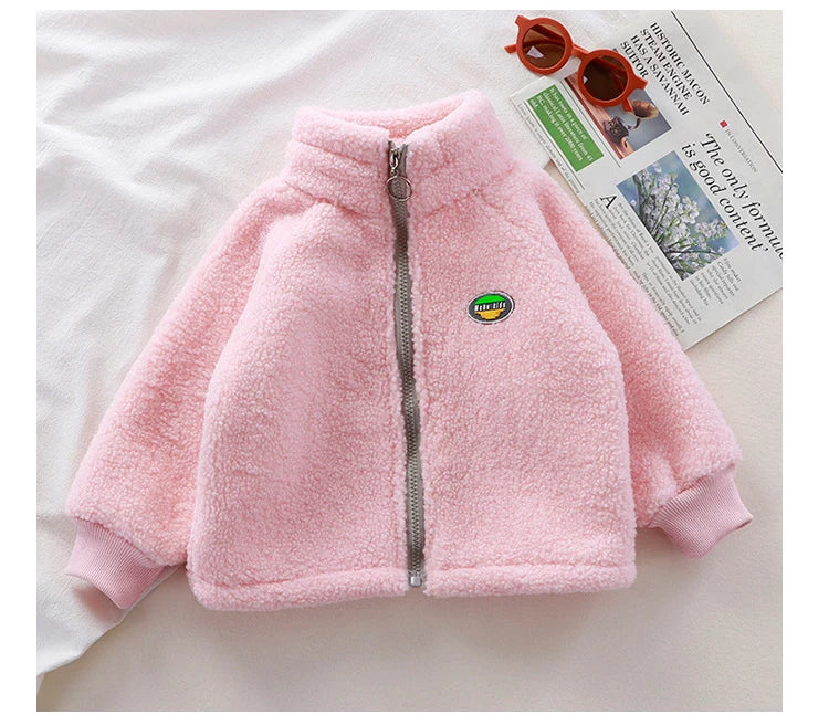 Childrens Clothing Lamb Wool Jacket with Wool Jacket for Boys and Girls Autumn and Winter New Styles Kids Clothes