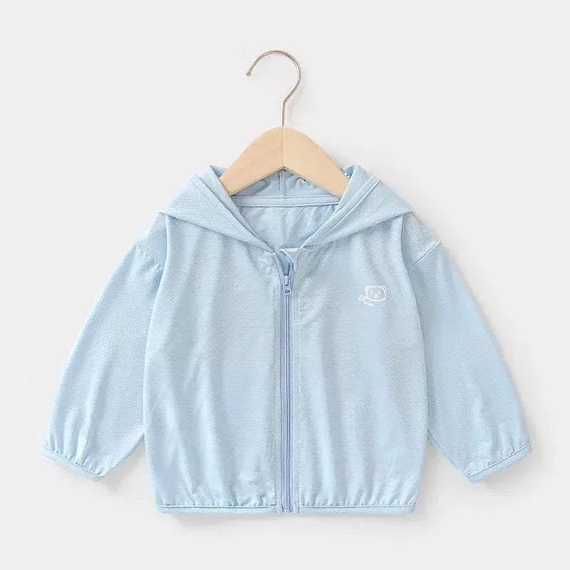Children's Ice Silk Sunscreen Clothing Summer Breathable Boys and Girls Baby Light Sunscreen Clothing UV Jacket Sunscreen Clothi