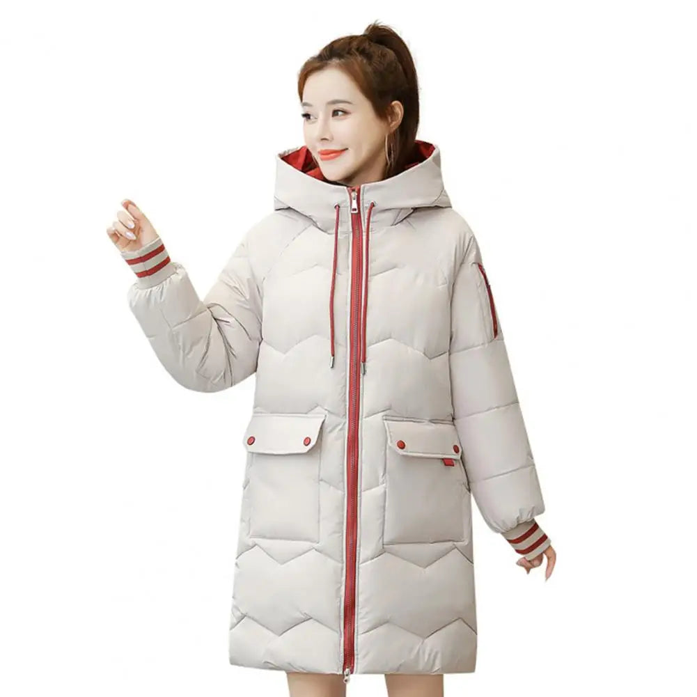 2025 New Women Long Down Cotton Jacket Korean Loose Cotton Coat Winter Thicken Warm Women Parkas Winter Female Hooded Coat
