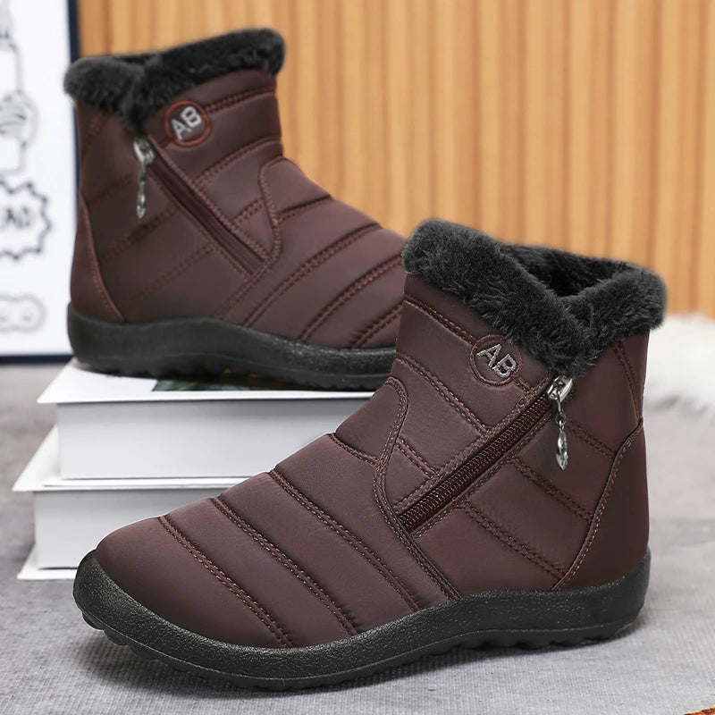 Snow Women Boots Comfortable Women's Boots Waterproof Women Shoes Zipper Shoes Woman Soft Fur Women's Winter Boots Botas Mujer