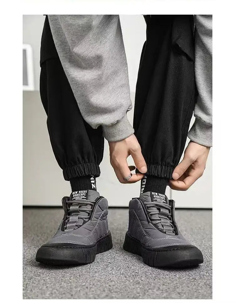 Winter Cotton Shoes Men's New Cotton Boots Outdoor Cold Resistant Men's Shoes Anti Slip Snow Boots Thick Warm Casual Shoes