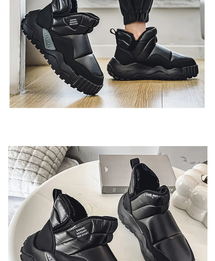 Winter men's thick-soled high-top cold-resistant snow boots, piled and thickened warm cotton shoes, non-slip men's boots