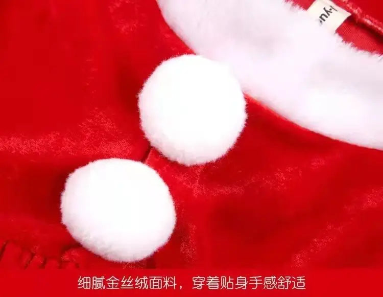 Velvet Christmas Set Stage Performance Clothing for Kids Boys Girls Matching Party Set and Dress Classic Christmas Clothes