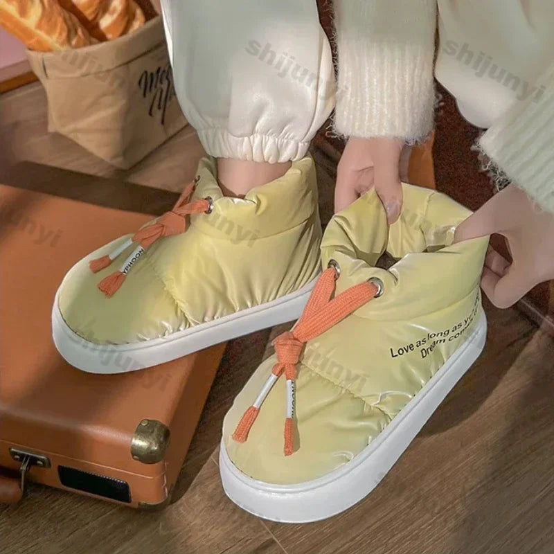 Women New Warm Snow Boots Women Waterproof Winter Sports Cotton Boots Comfortable Thick Bottom Plush Lining Cotton Padded Shoes