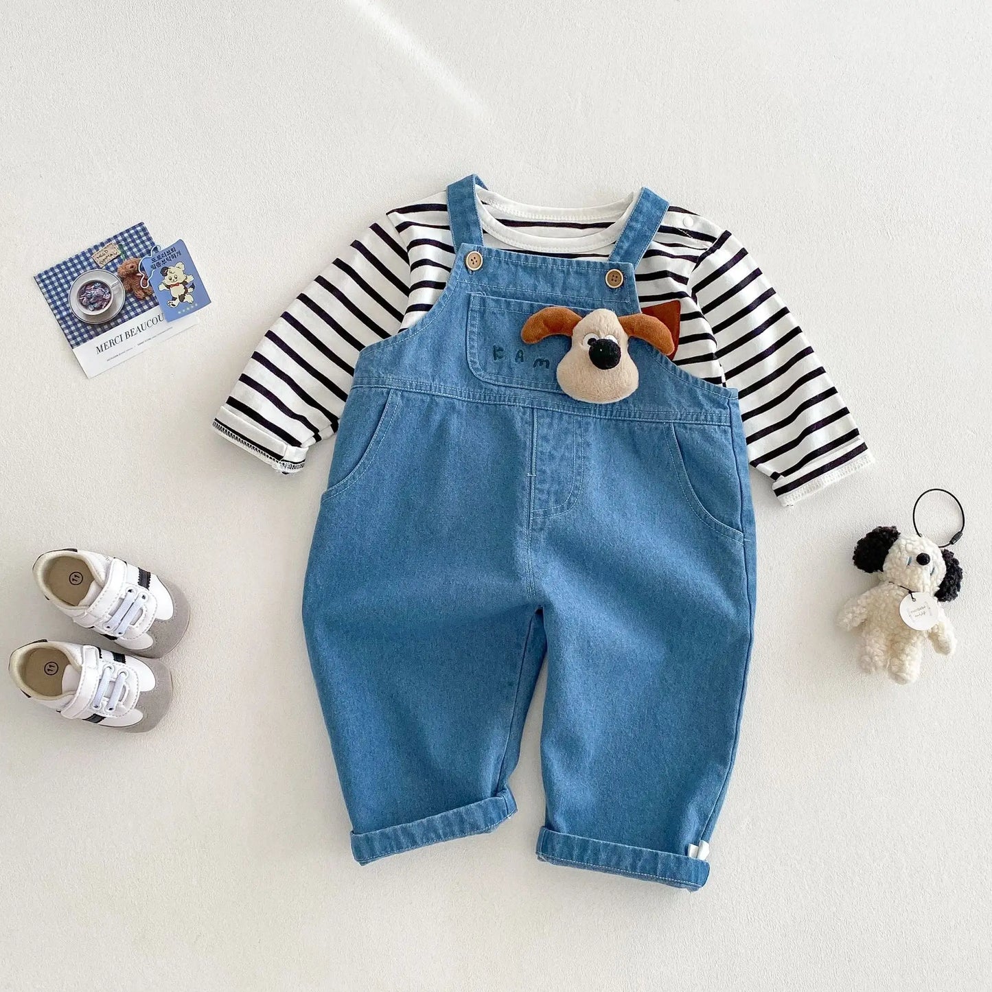 Cartoon Overalls for Boys 0-6 Years - Spring Collection, Soft Denim Jeans - Korean Baby Fashion