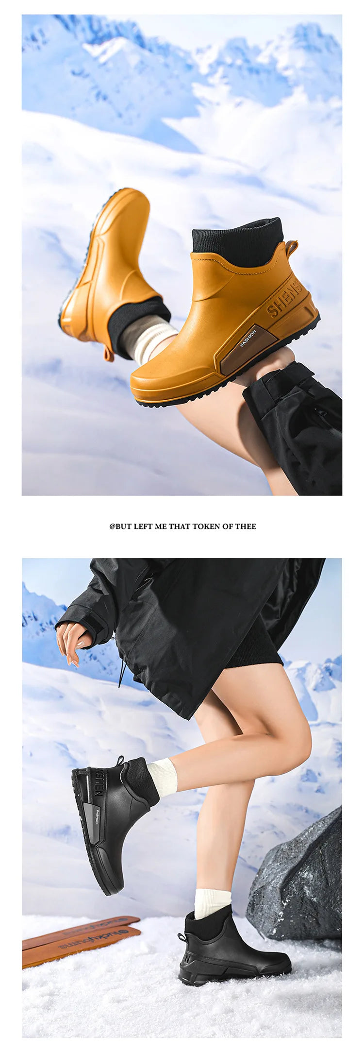 Waterproof Ankle Rain Boots for Men Chef Kitchen Fleece-lined Man Shoes Work Fashion Rainy Day Non-slip Garden Fishing Wellies