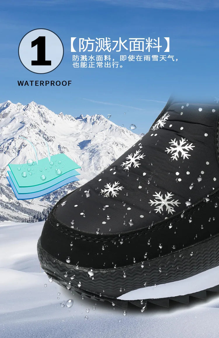 Women Winter Boots Platform Snow Boots Waterproof Non-slip Thick Plush Warm Mid-calf Boots for Women Winter Shoes