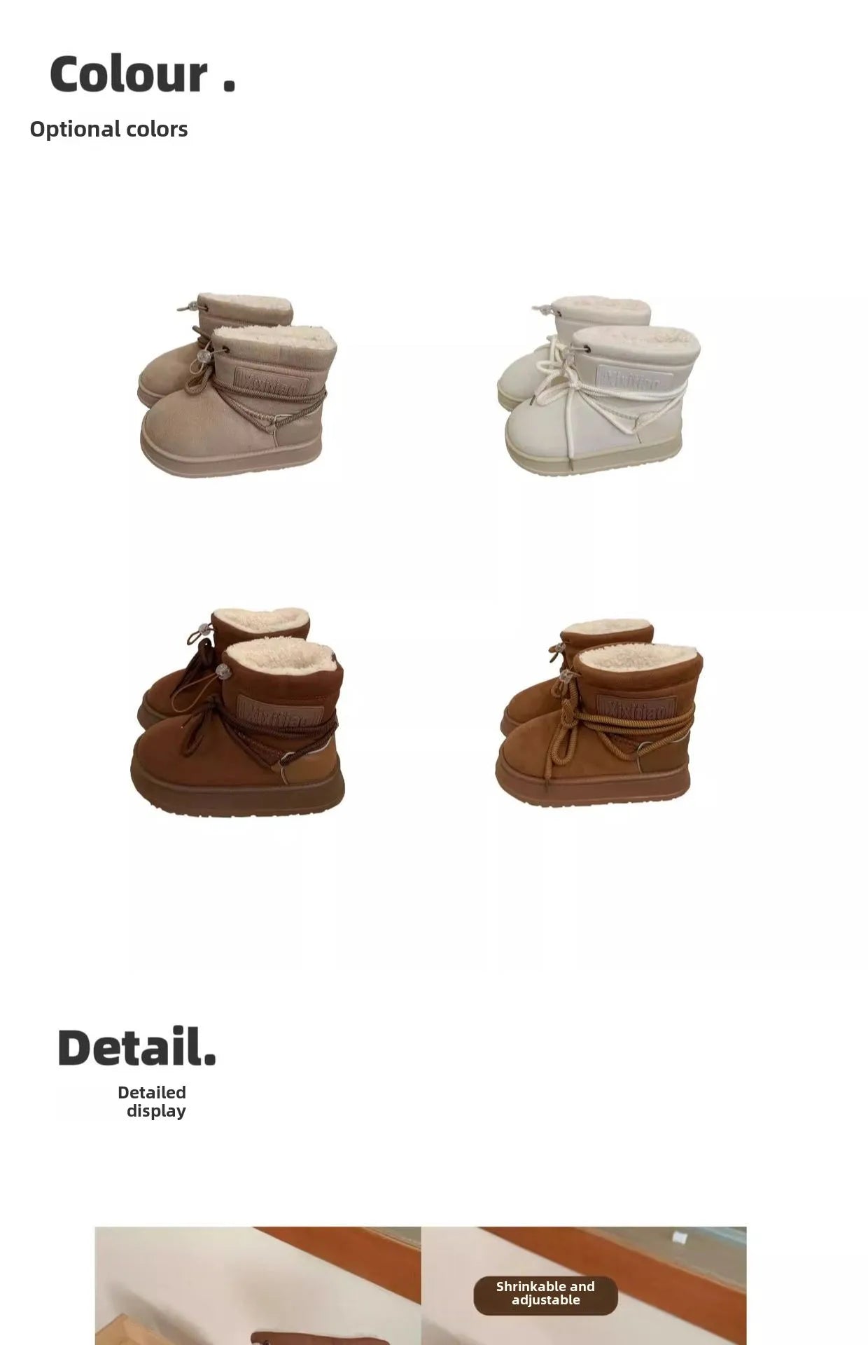 Women’s Snow Boot With Waterproof Lace Up Mid-Calf Outdoor Winter Deep Tread Rubber Sole