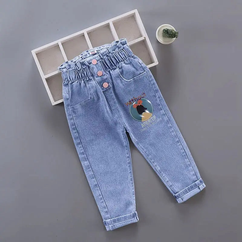 Pantalons pour filles, vêtements pour enfants, jeans pour enfants, pantalons en denim de cow-boy, vêtements de mode printemps-automne, streetwear décontractés, Harajuku