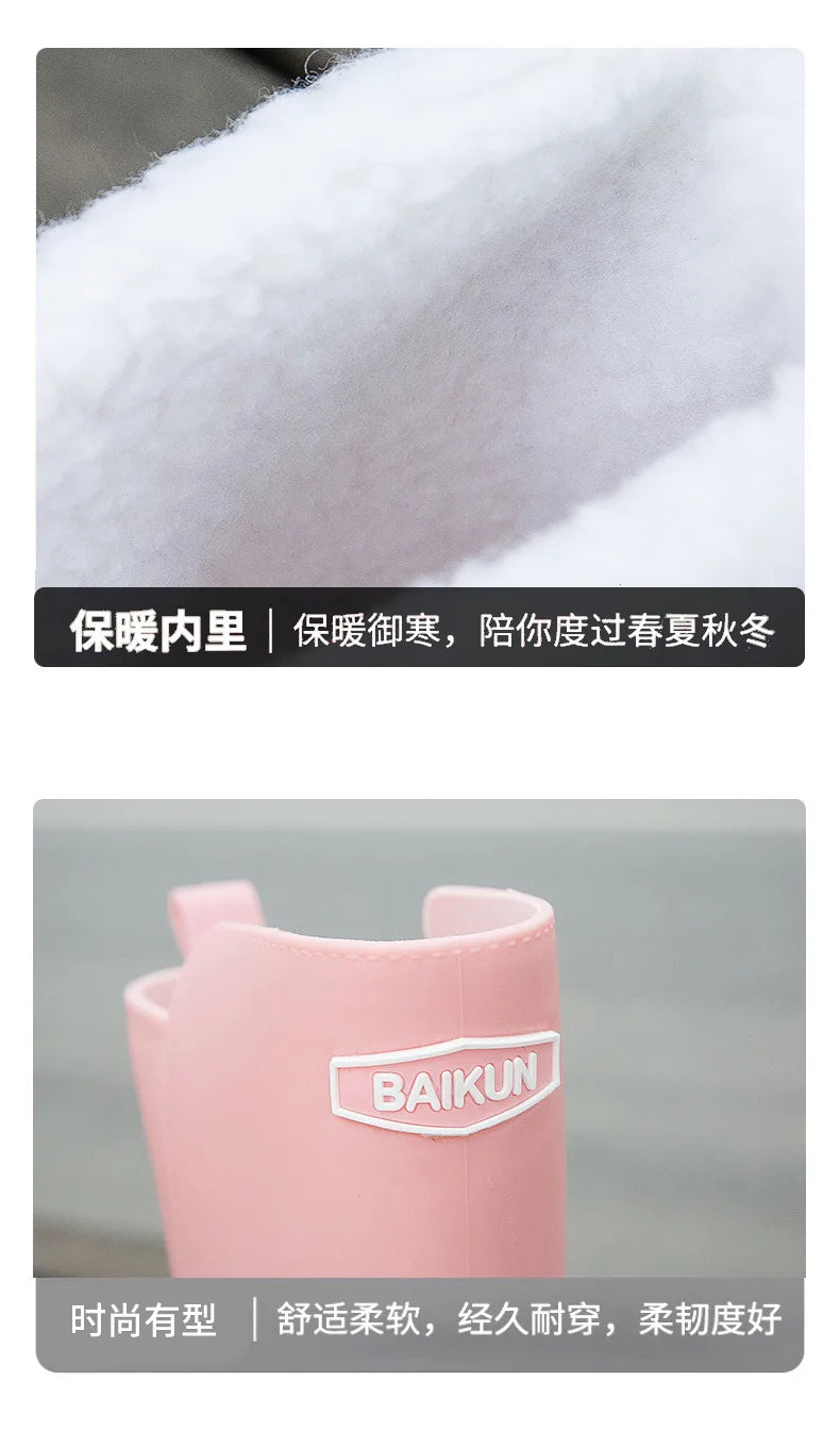 Rubber Women Rain Boots PVC Waterproof Women Shoes Non-Slip Women Water Shoes Outdoor Women Boots Zapatos Impermeable Mujer