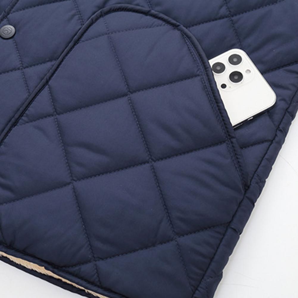Single-breasted Coat Thickened Cotton Coat Cozy Men's Winter Coat Thick Plush Padding Stand Collar Warm Neck Protection Plus