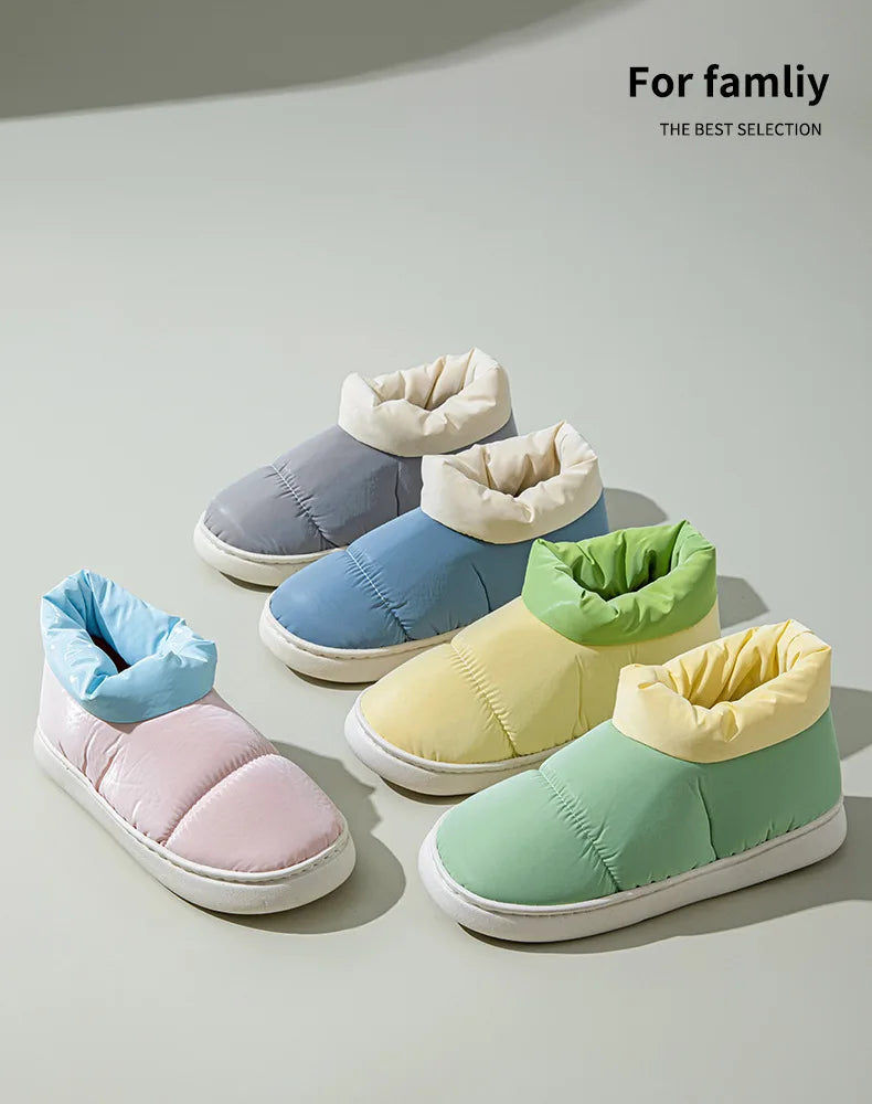 Women's High-End down Fabric Short Boots, Winter Thick-Soled Outdoor Wear, Student Fashion, Couple Indoor Warm, Waterproof, Non-Slip, Thickened