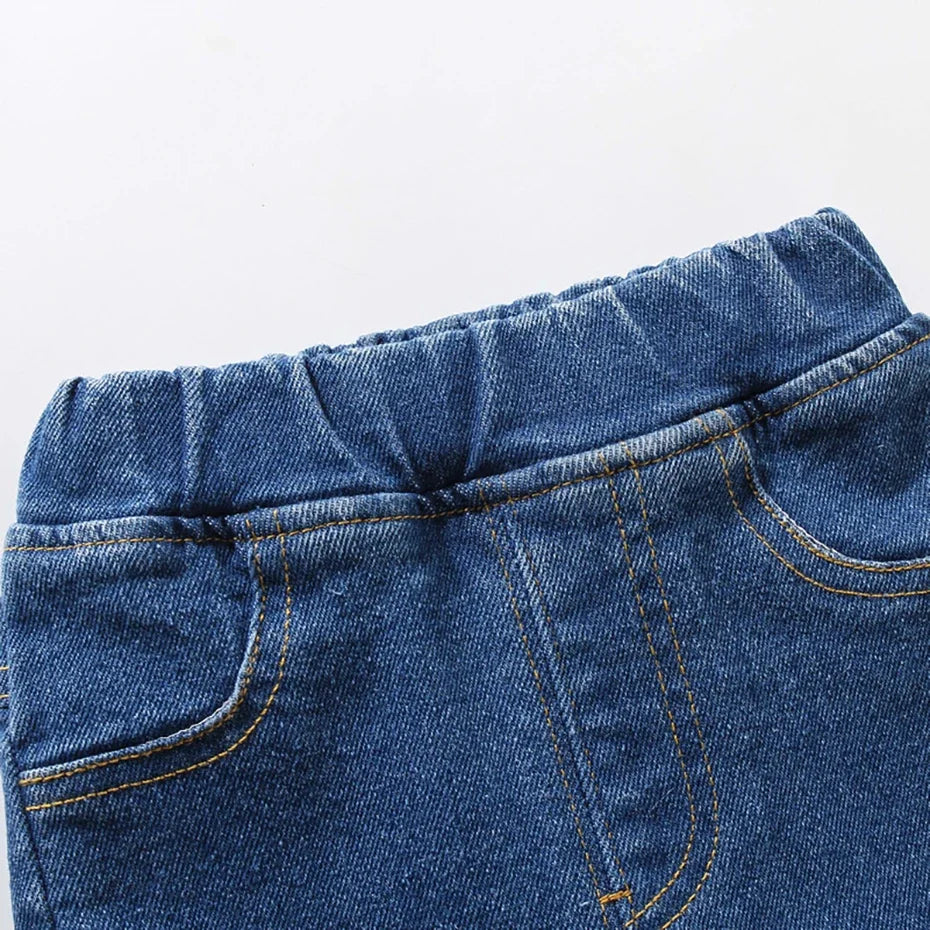 Pantalones vaqueros de color liso para niñas, estilo casual, para primavera y otoño, de 1 a 6 años.