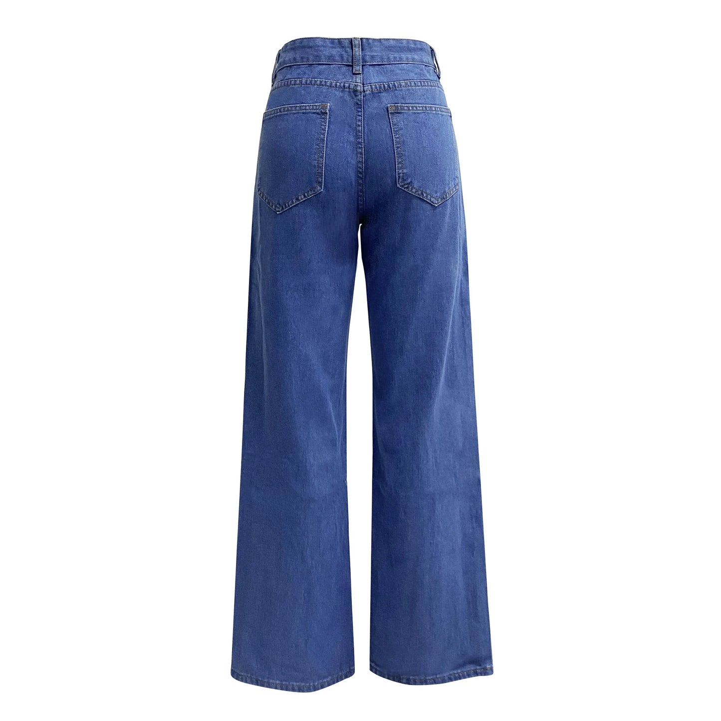 Straight High Waist Jeans Women 2024 New Leg Pockets Basics Ankle Length Pants Y2k Denim Trousers Vintage Blue Washed Jeans