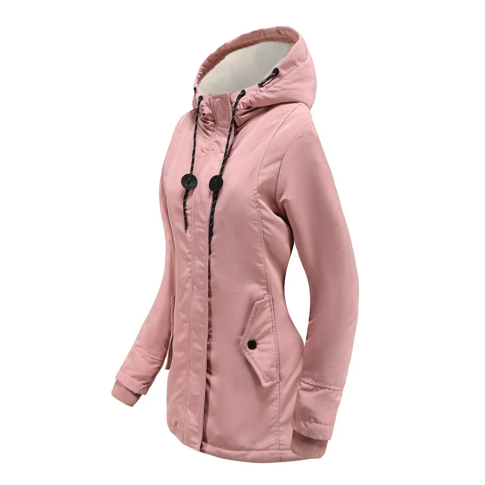 2023 Womens Parker Coat Autumn/winter Cotton-padded Jacket for Women Thickened Jacket Womens Casual Hooded Coat