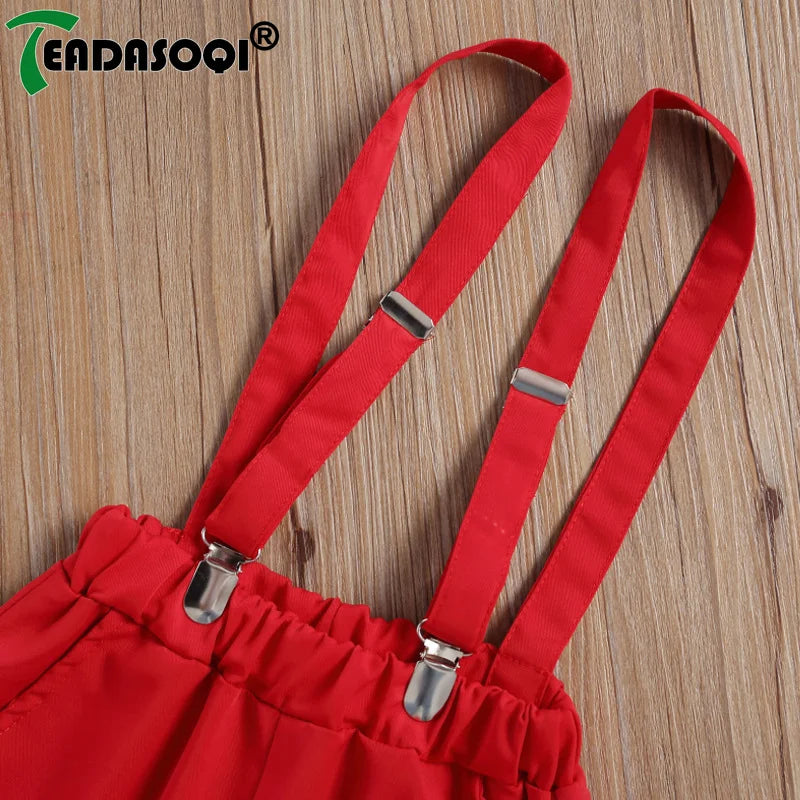 Ensemble de Noël pour bébé garçon de 1 à 6 ans : chemise à manches courtes avec nœud papillon et bretelles, short assorti.